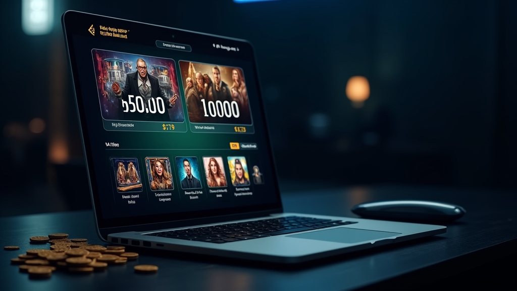 Limitanzeige für einen No-Deposit-Bonus im dunklen Casino-Layout