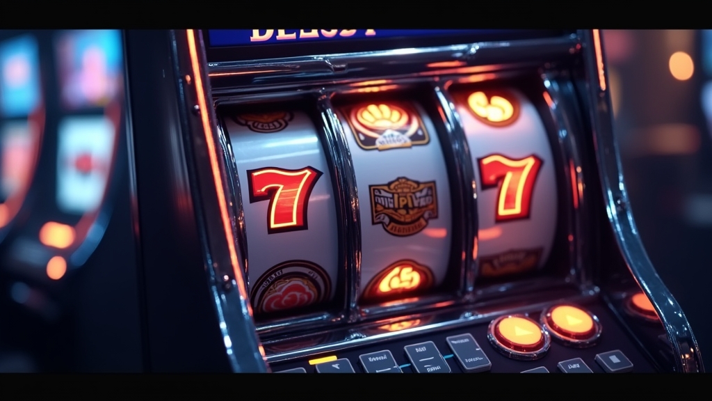 Freispiel-Aktion mit Promo-Code am Slot im abgedunkelten Casino